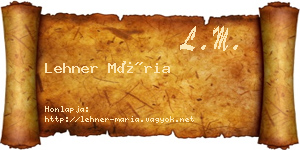 Lehner Mária névjegykártya